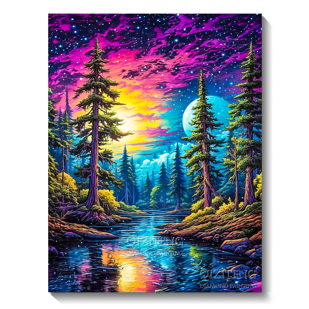 Resin Art On Wall - unframe 5D Diamond Art Painting Aurora