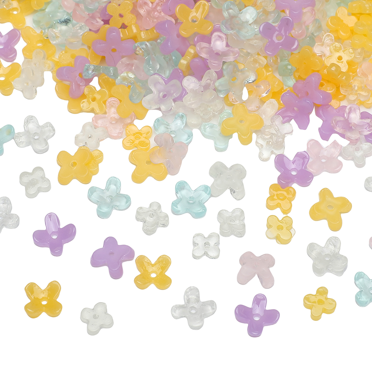 Resin Art Flowers - 20pcs 5 7mm Resin 4 Petals