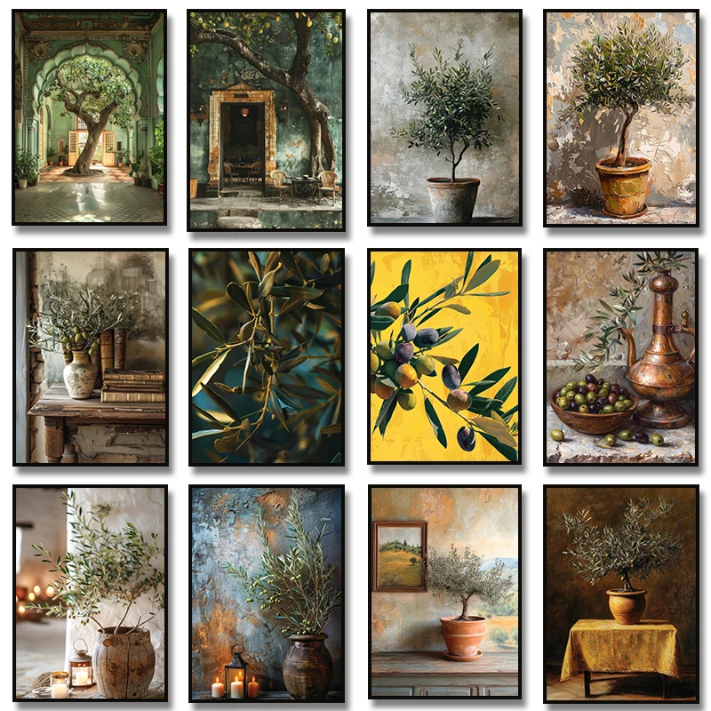 Resin Art Tree - Italy Olive Tree Branches Leaves Architecture