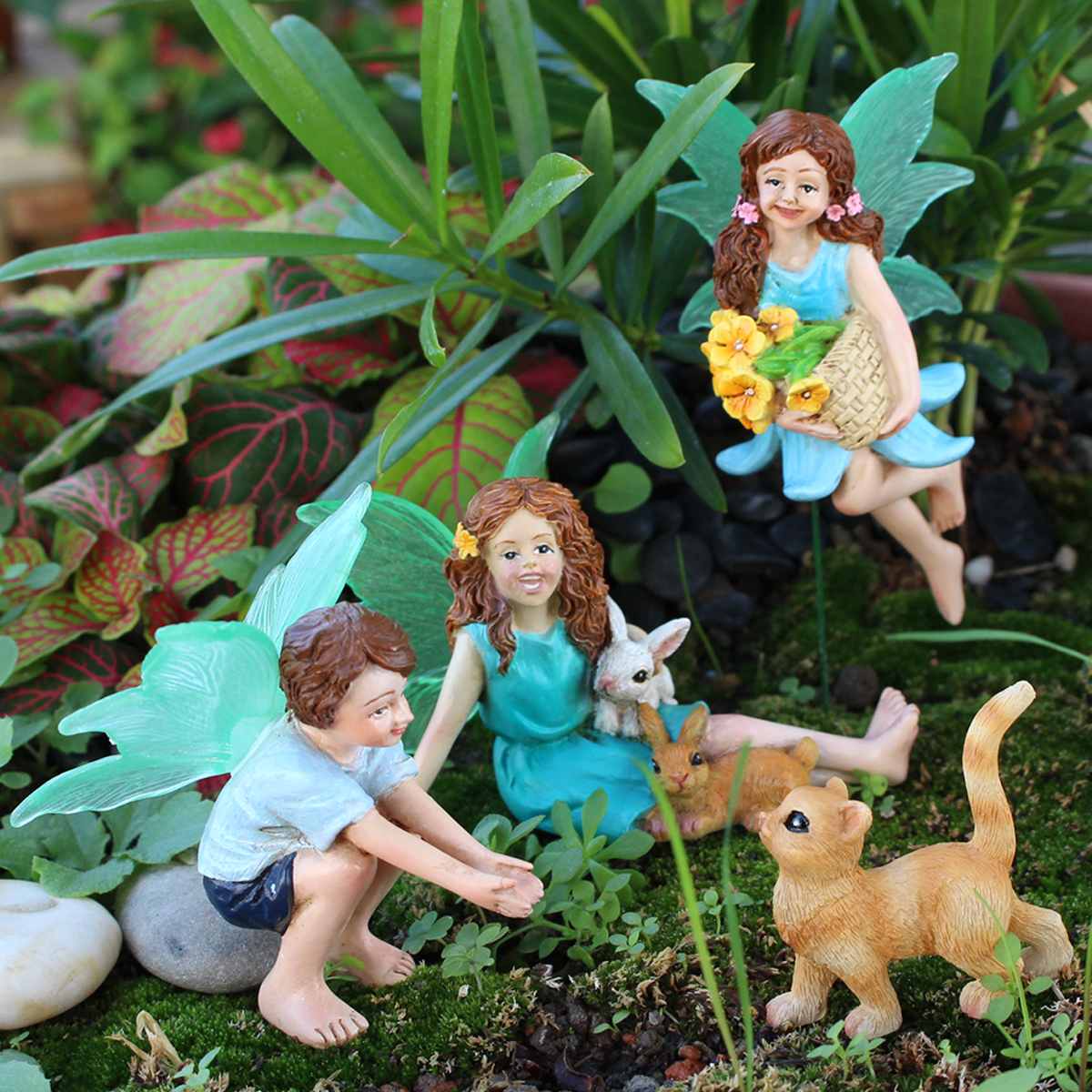 Resin Art Flowers - 4pc Flower Fairy and Animal Party,