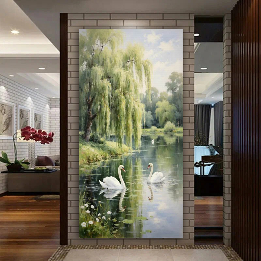 Resin Art Tree - Abstract Willow Tree Swan Large Size