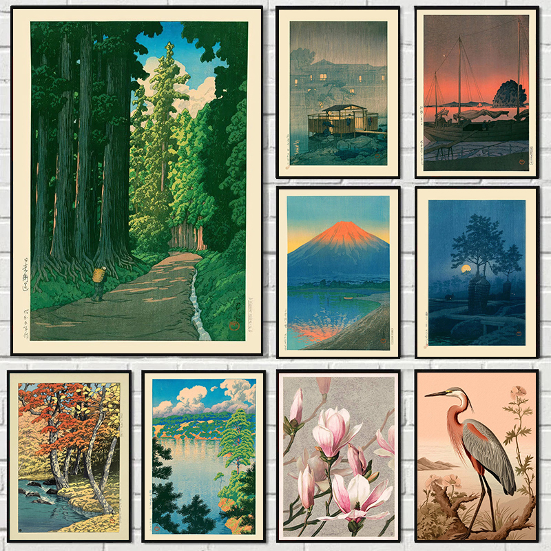 Resin Art Tree - Japan Hasui Kawase Tree-lined Road Art