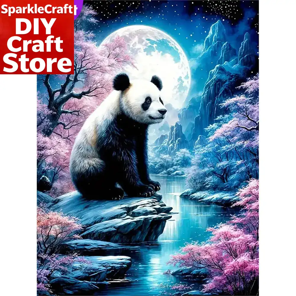 Resin Art Painting - 1PC frameless Panda Diamond Painting Animal