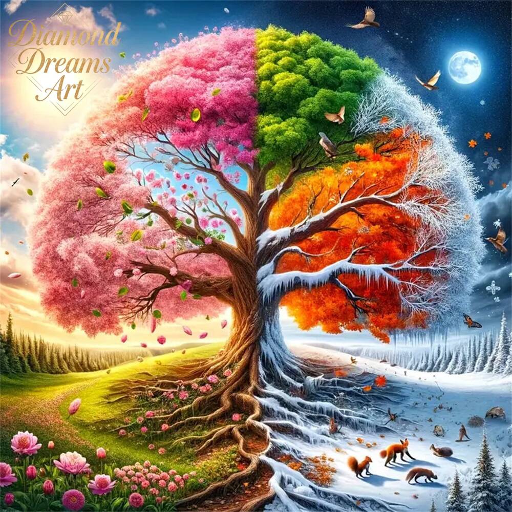 Resin Art Tree - Frameless, DIY Art Diamond Painting Four