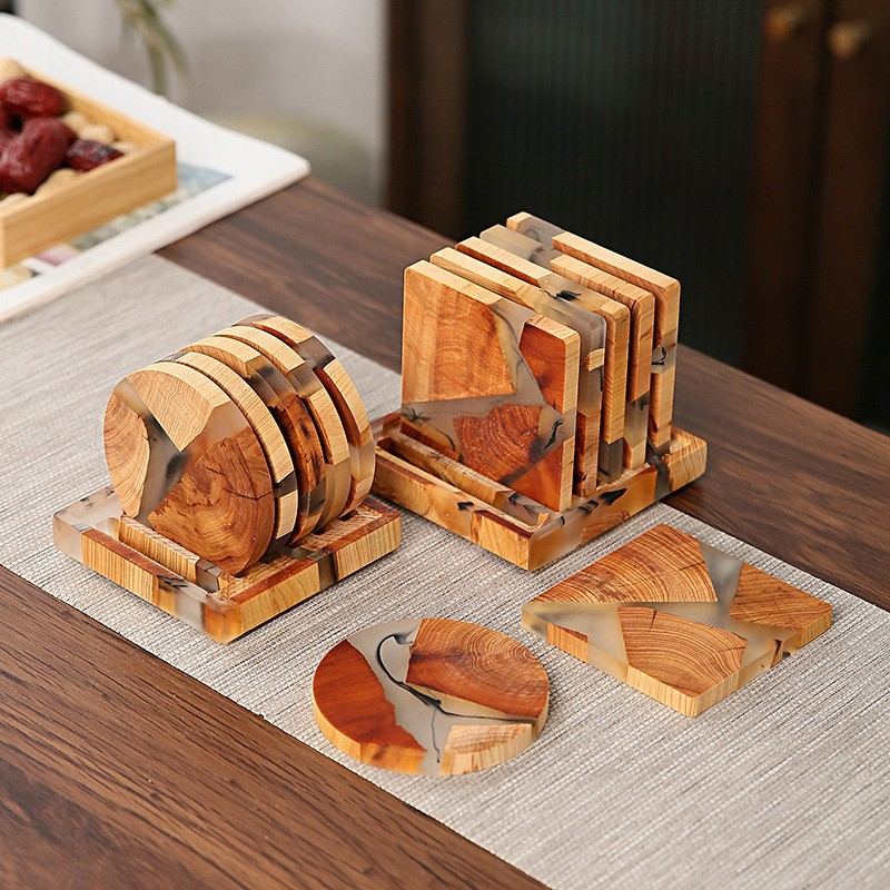 Resin Mixing Cup - 6Pcs Ink Style Tea Cup Coaster
