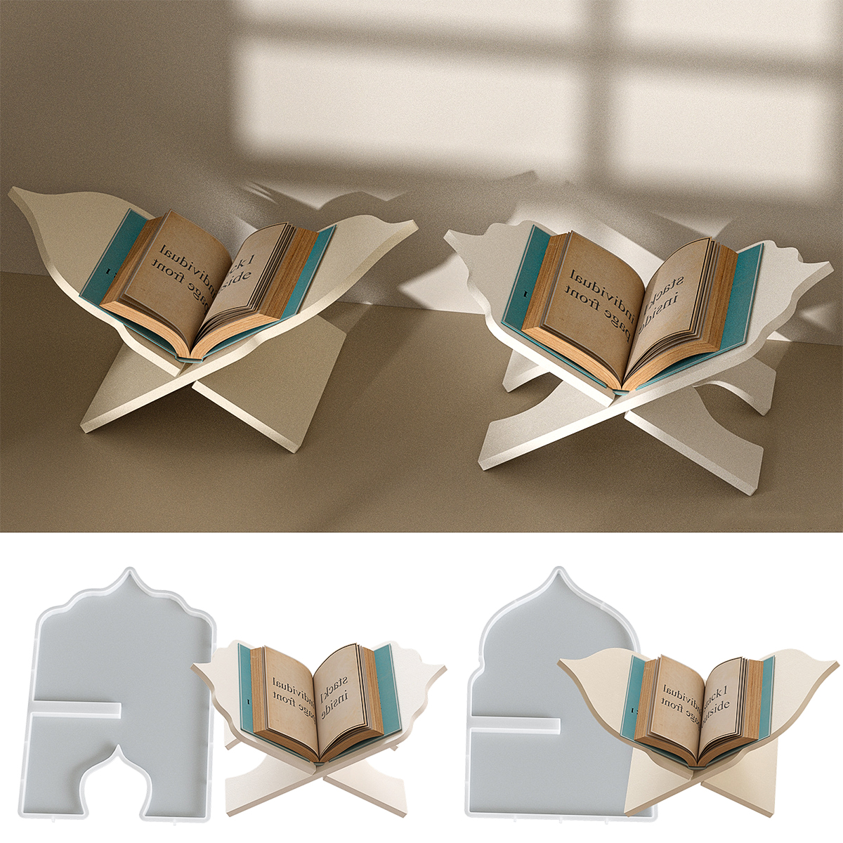 Resin Art Quran - DIY Folding Book Stand Silicone Mold