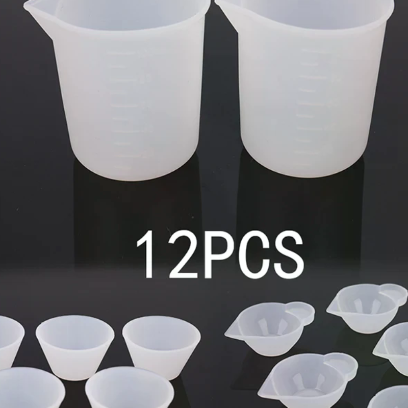 Resin Mixing Cup - 12Pcs Silicone Mixing Measuring Cups UV