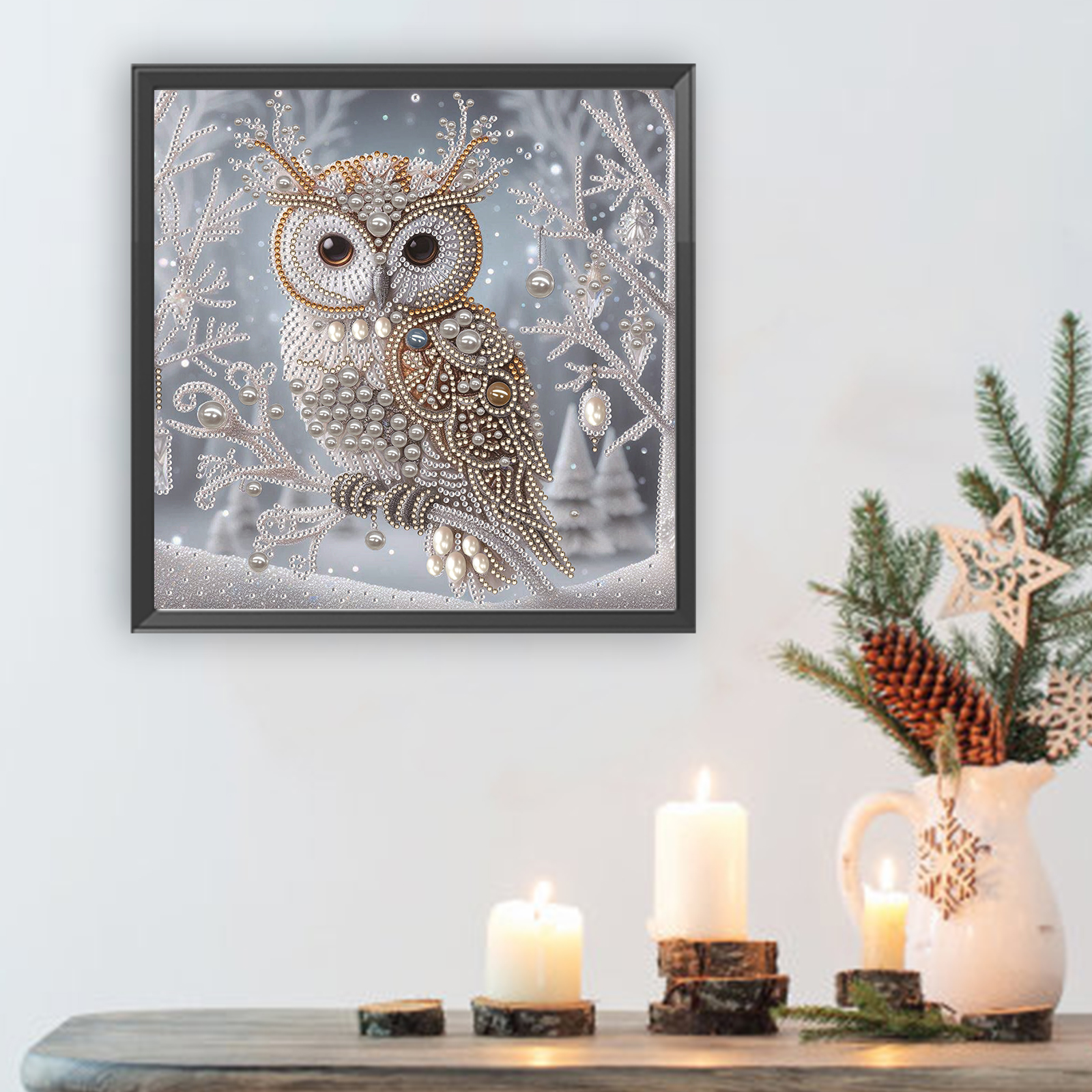 Resin Art On Wall - Owl Special Shaped 5D DIY Partial