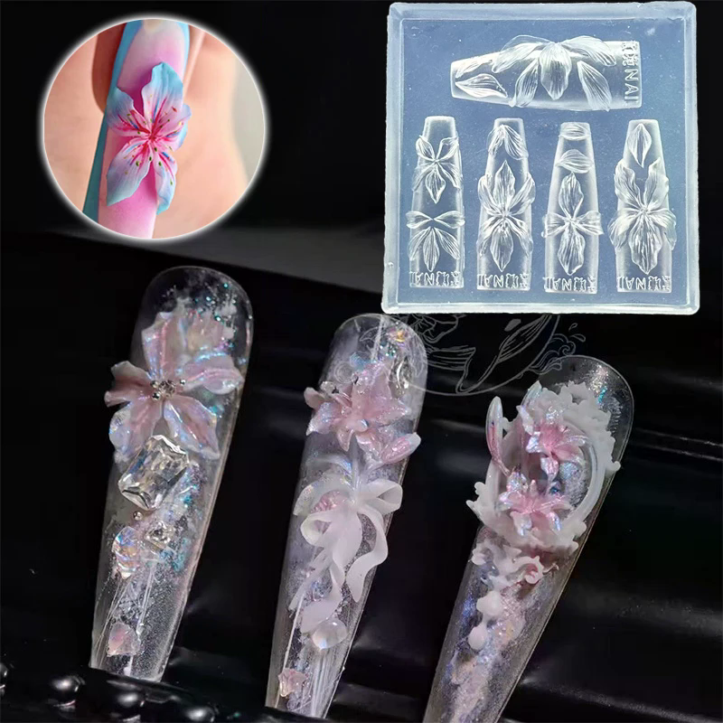 3D Flowers Nail Mold DIY Silic - Resin Art Template recension och pris