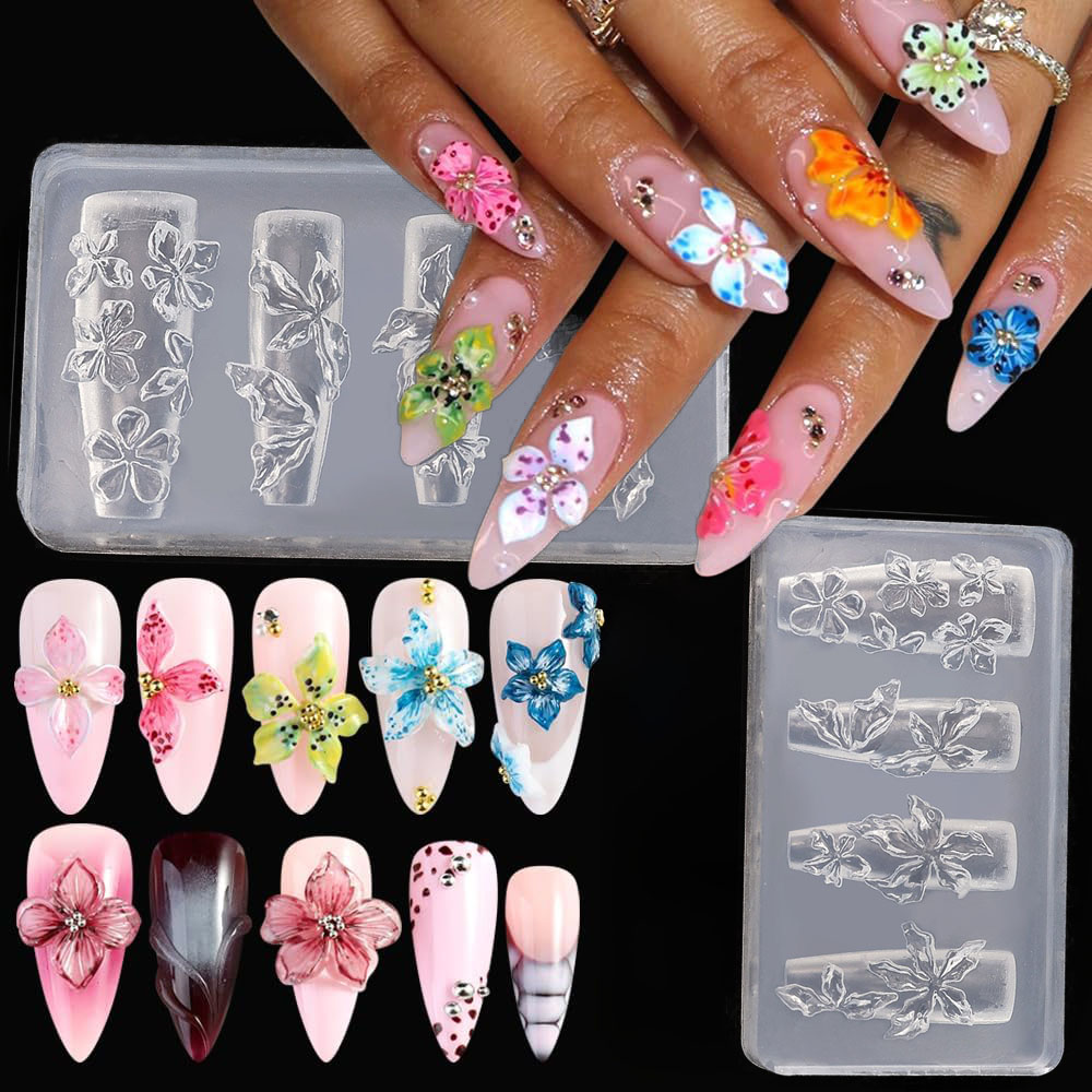 3D Flowers Nail Mold DIY Silic - Resin Art Template recension och pris