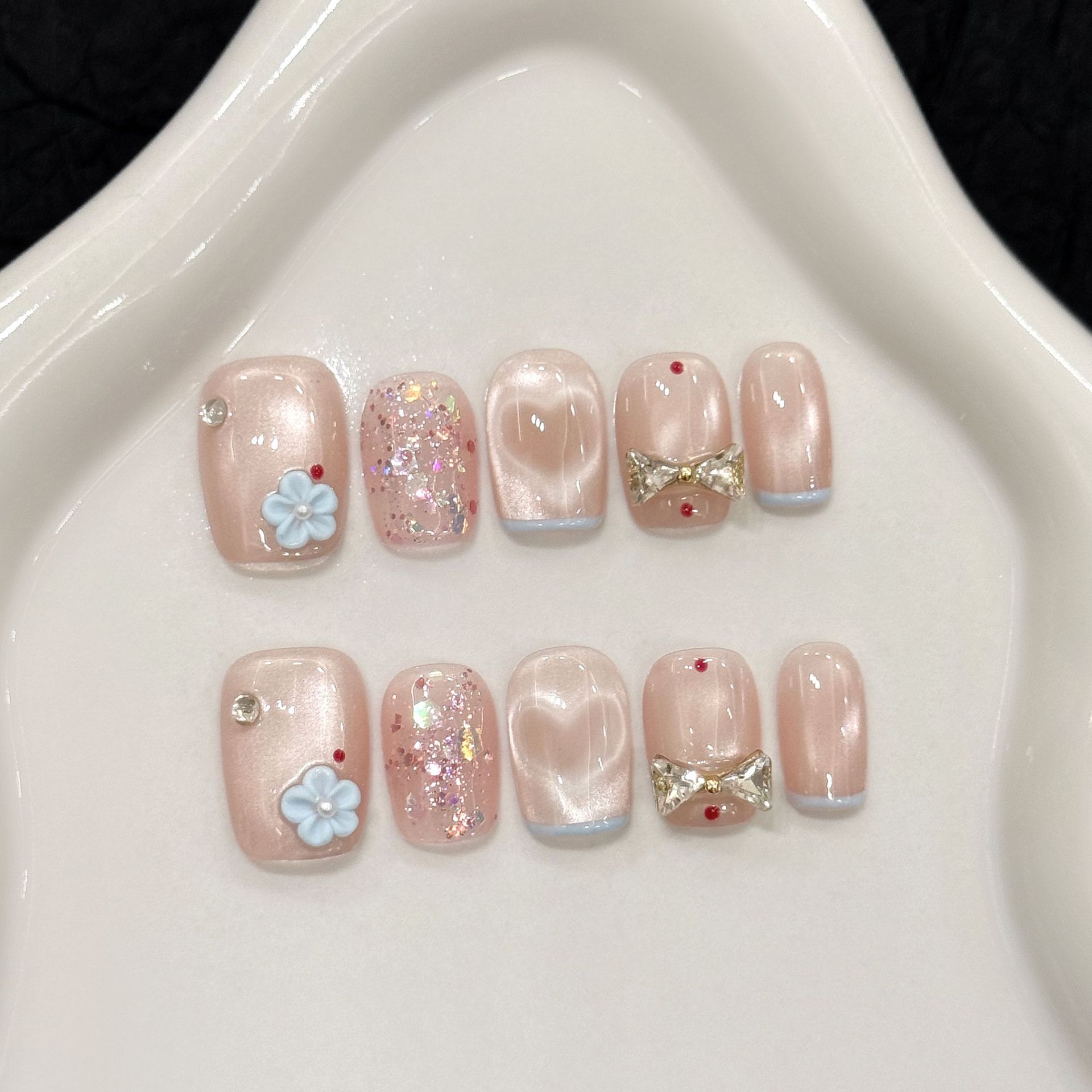 10pcs Glitter Love Design Hand - Resin Art Flowers recension och pris