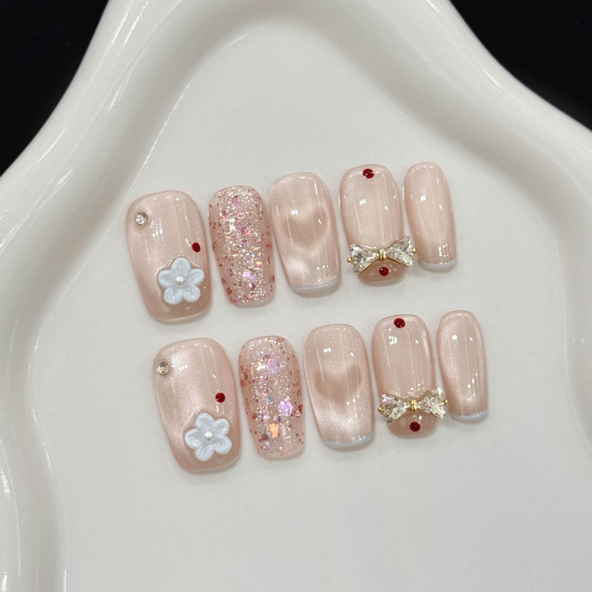 10pcs Glitter Love Design Hand - Resin Art Flowers recension och pris