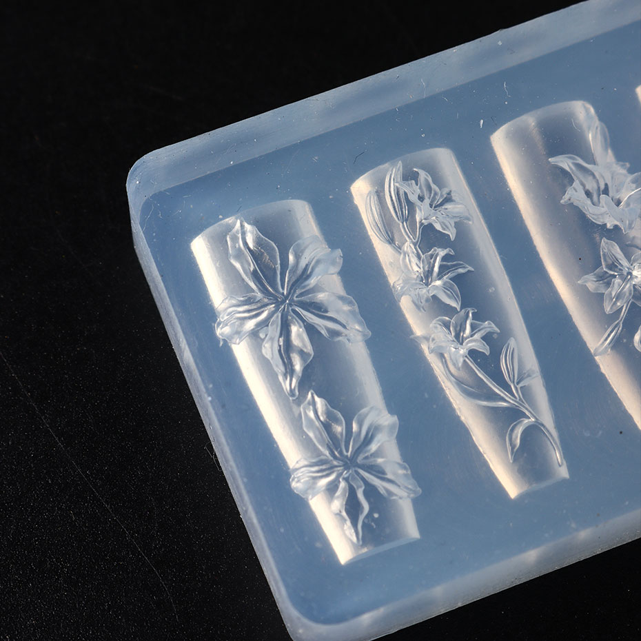 1pcs 3D Elegant Lily Nail Char - Resin Art Template recension och pris