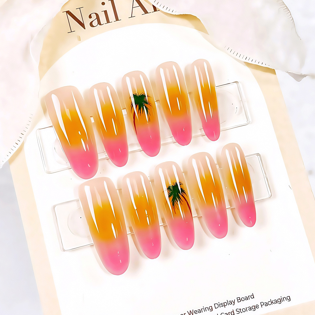 10pcs Summer Press On Nails Ha - Resin Art Tree recension och pris