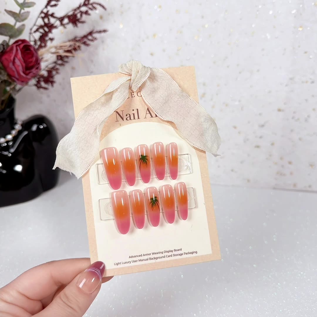 10pcs Summer Press On Nails Ha - Resin Art Tree recension och pris