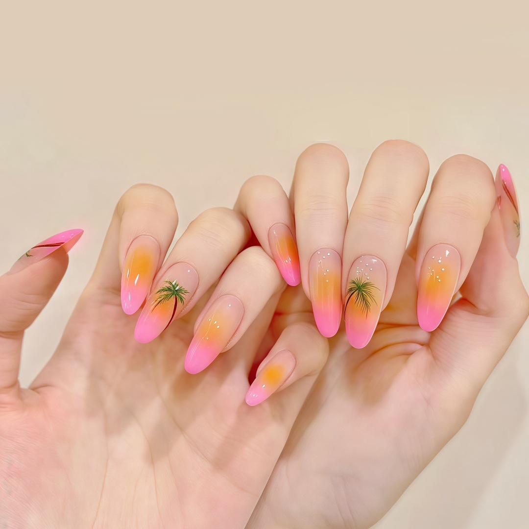 10pcs Summer Press On Nails Ha - Resin Art Tree recension och pris