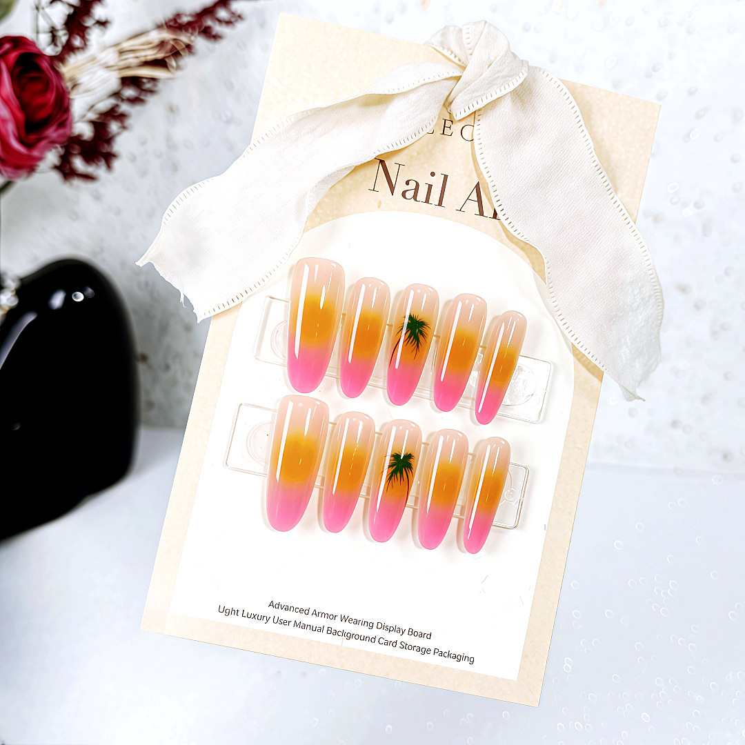 10pcs Summer Press On Nails Ha - Resin Art Tree recension och pris