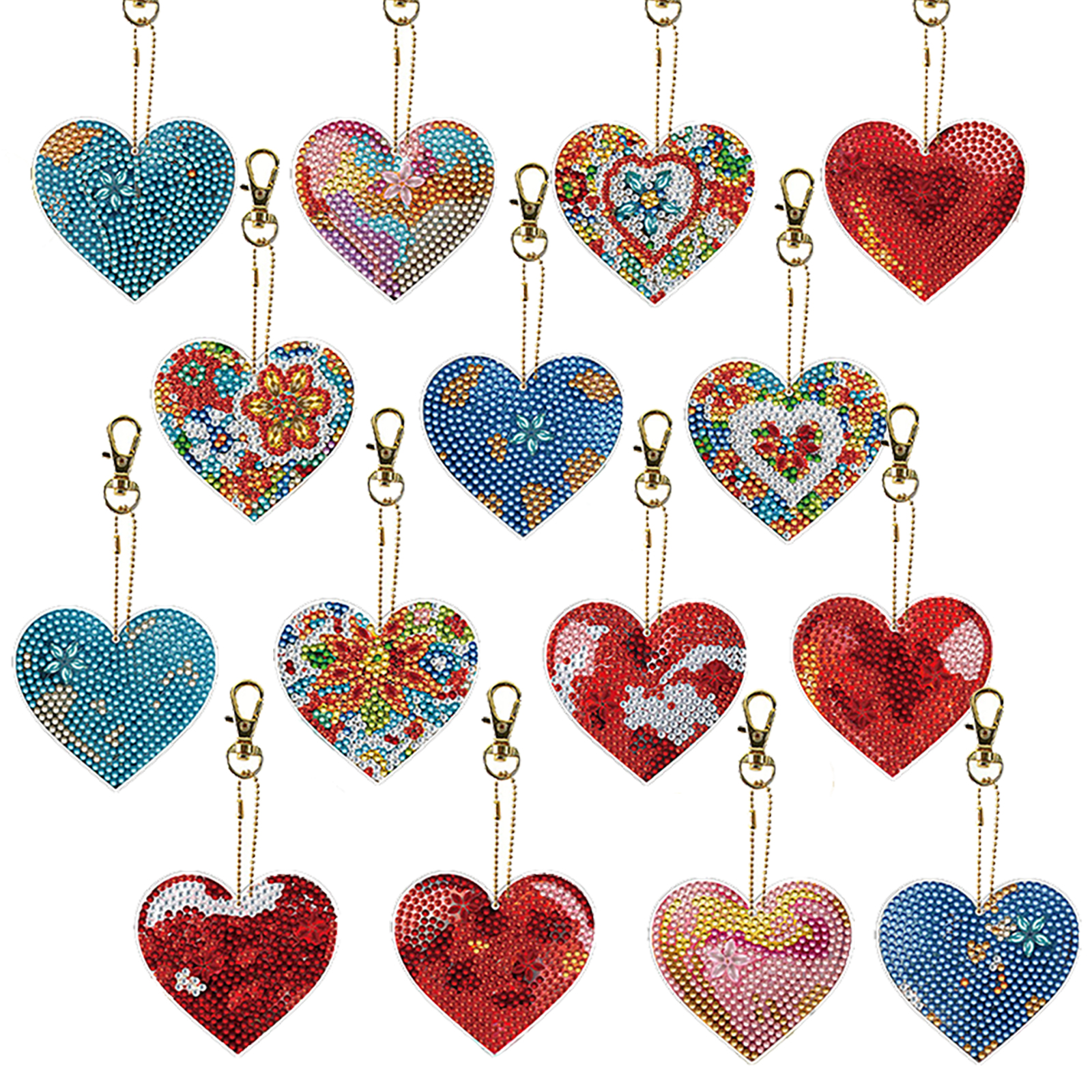 15Pcs Heart DiY Double-Sided D - Resin Art A Keychain recension och pris