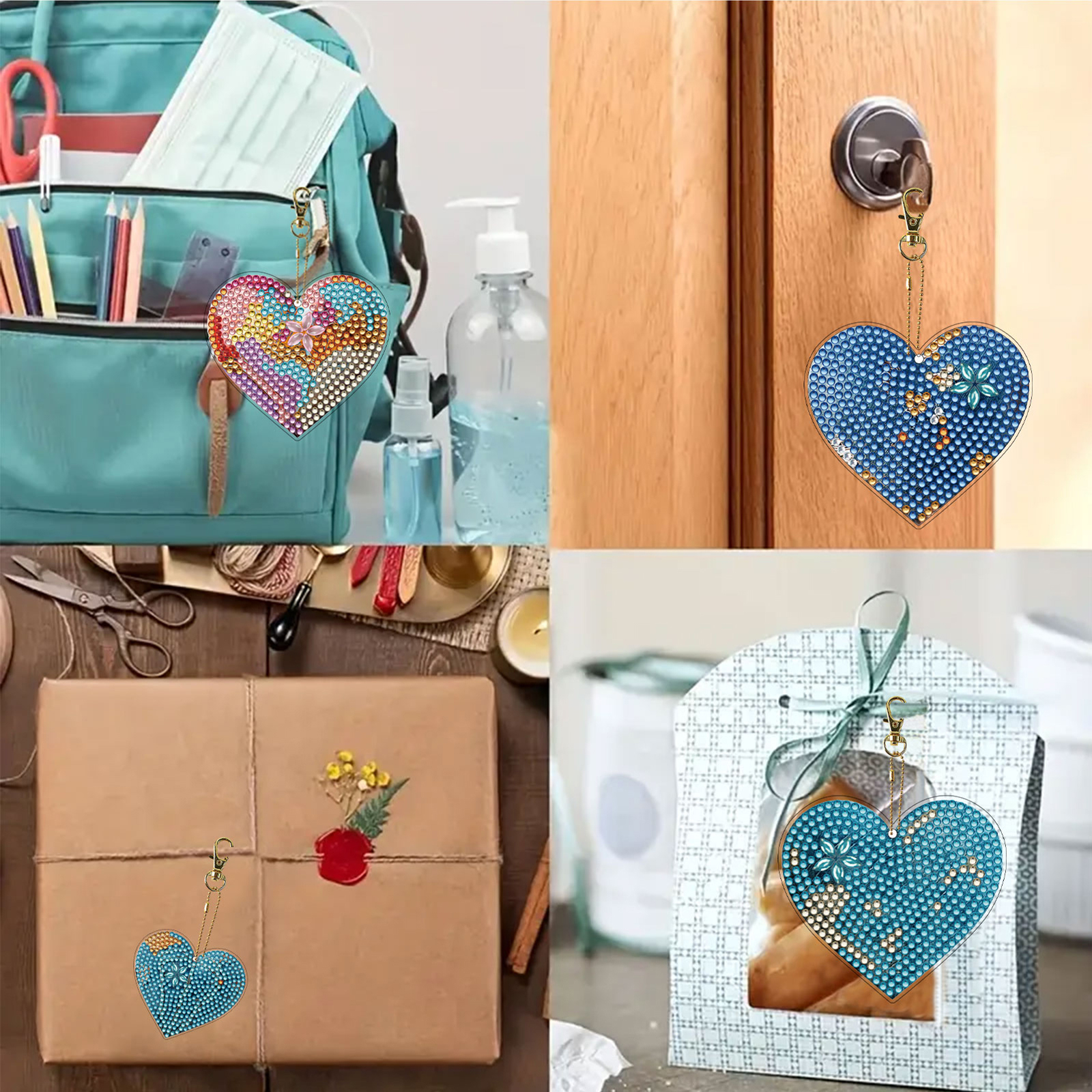 15Pcs Heart DiY Double-Sided D - Resin Art A Keychain recension och pris