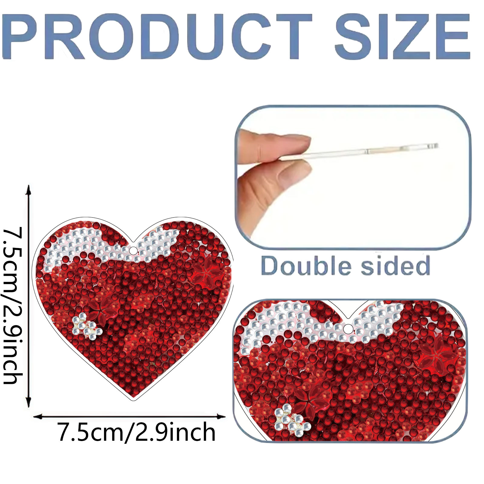 15Pcs Heart DiY Double-Sided D - Resin Art A Keychain recension och pris