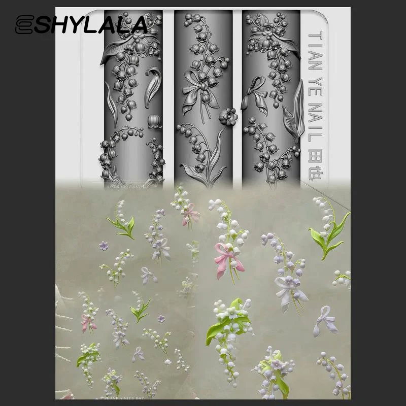 Flowers Series 3D Curved Nail  - Resin Art Template recension och pris