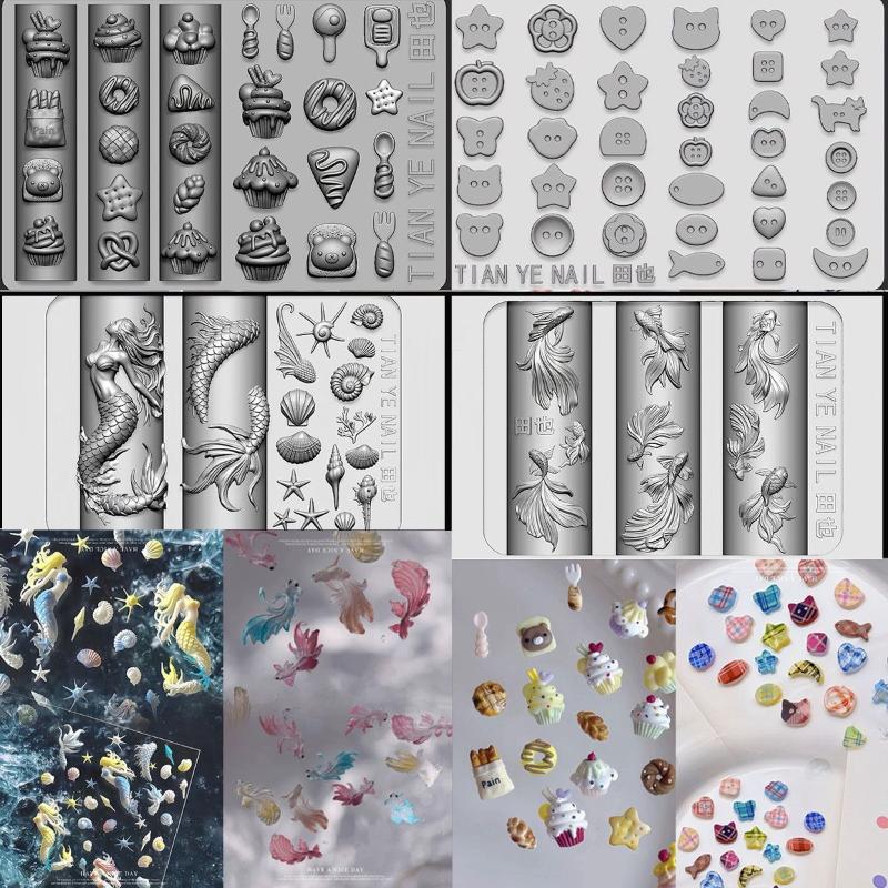 【xxx】Silicone Nail Ocean Merma - Resin Art Template recension och pris