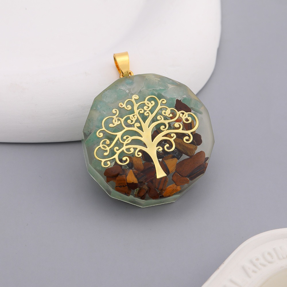 Natural Crushed Stone Pendants - Resin Art Tree recension och pris