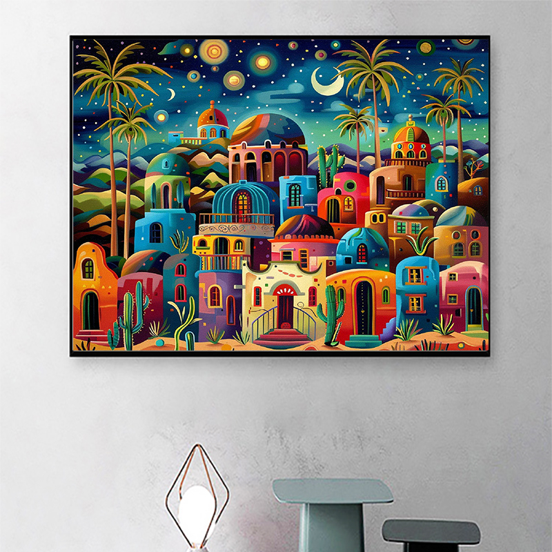 Frameless,Night View 5D Diamon - Resin Art On Wall recension och pris