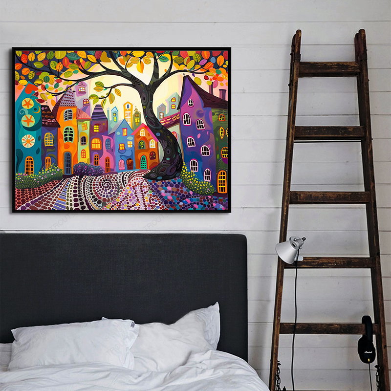 Frameless,Night View 5D Diamon - Resin Art On Wall recension och pris