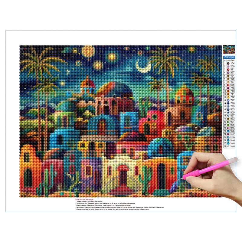Frameless,Night View 5D Diamon - Resin Art On Wall recension och pris