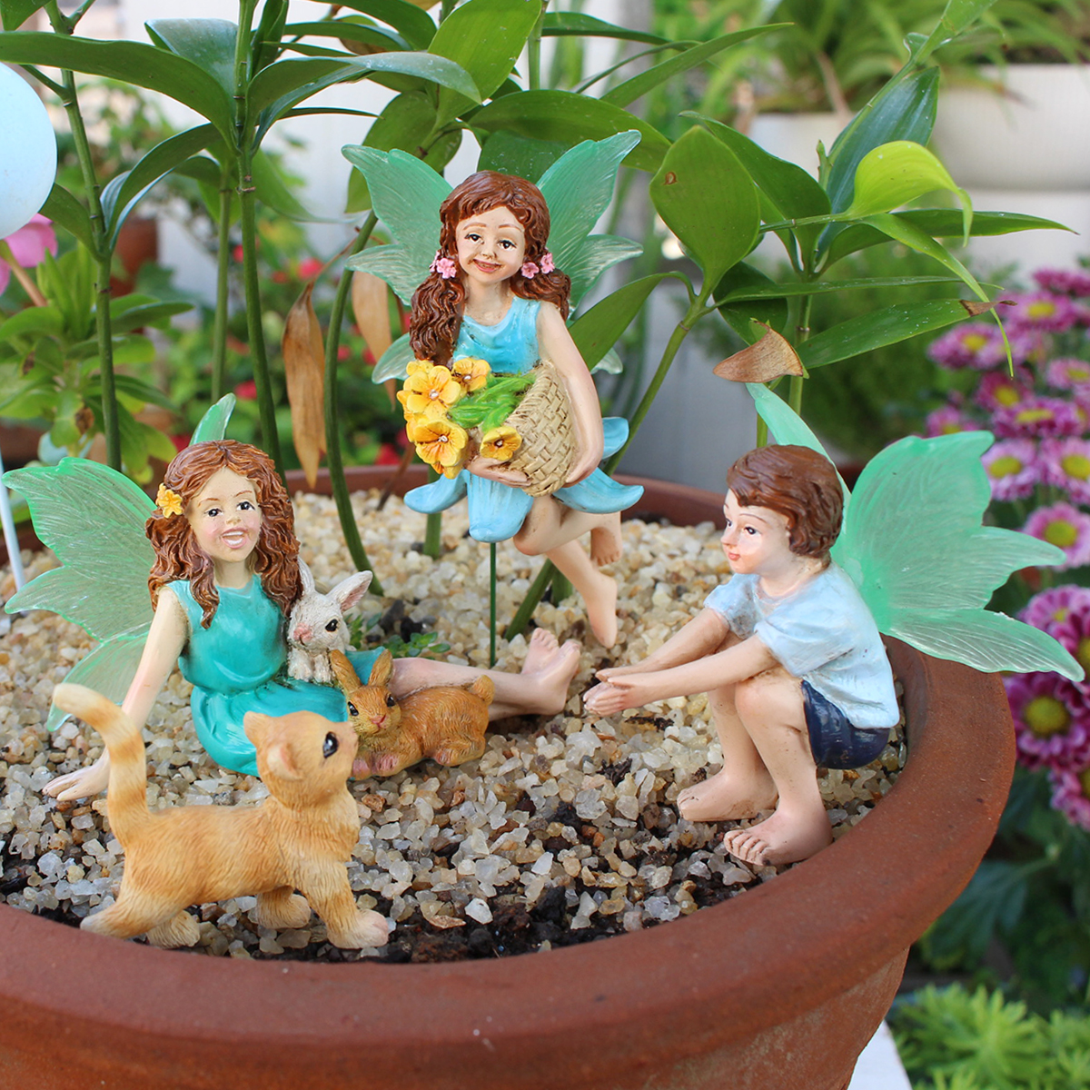 4pc Flower Fairy and Animal Pa - Resin Art Flowers recension och pris