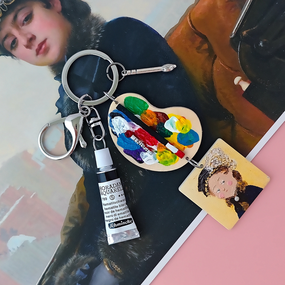 Girl with a Pearl Earring Van  - Resin Art A Keychain recension och pris