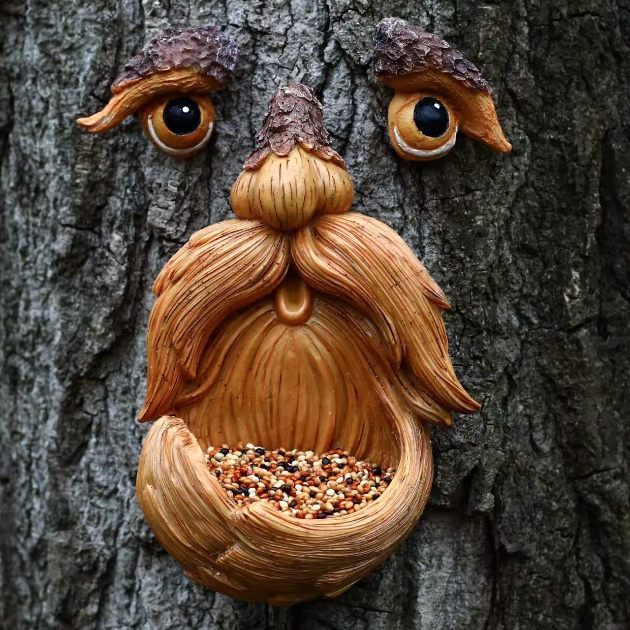 Tree Face Bird Feeder Outdoor  - Resin Art Tree recension och pris