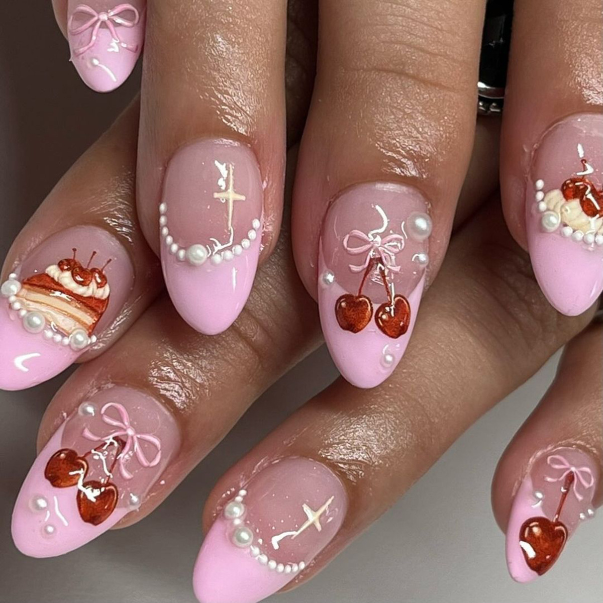 24pcs Ins Short Almond False N - Resin Art Flowers recension och pris