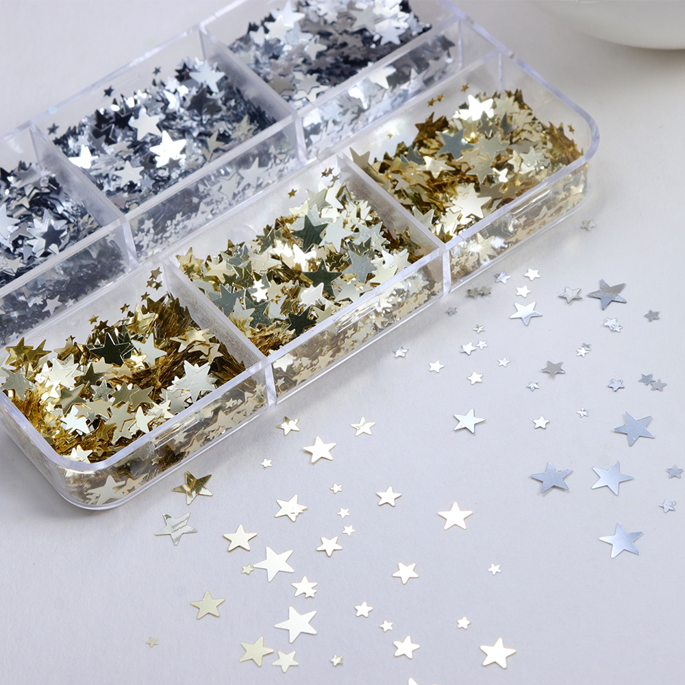 1-5MM Holographic Stars Glitte - Resin Art A Keychain recension och pris