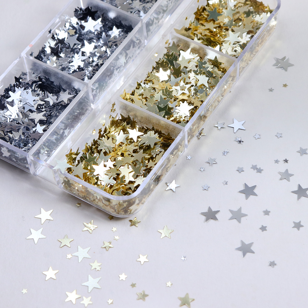 1-5MM Holographic Stars Glitte - Resin Art A Keychain recension och pris