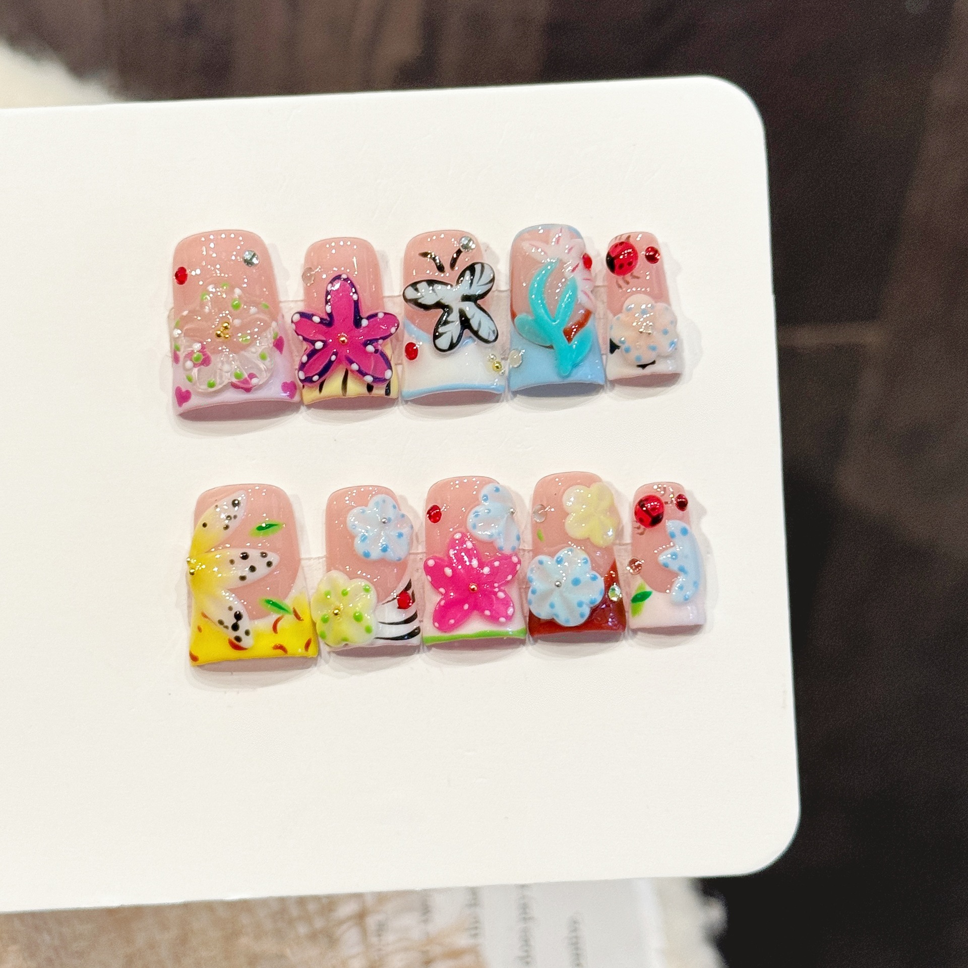 10PCS Duck Handmade Press On N - Resin Art Flowers recension och pris