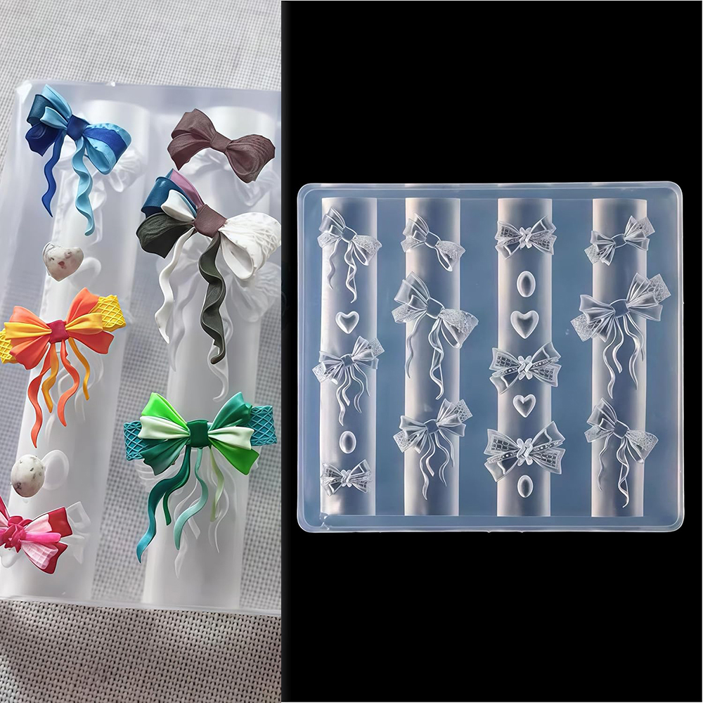 BowKnot & Heart Drop Nail Mold - Resin Art Template recension och pris