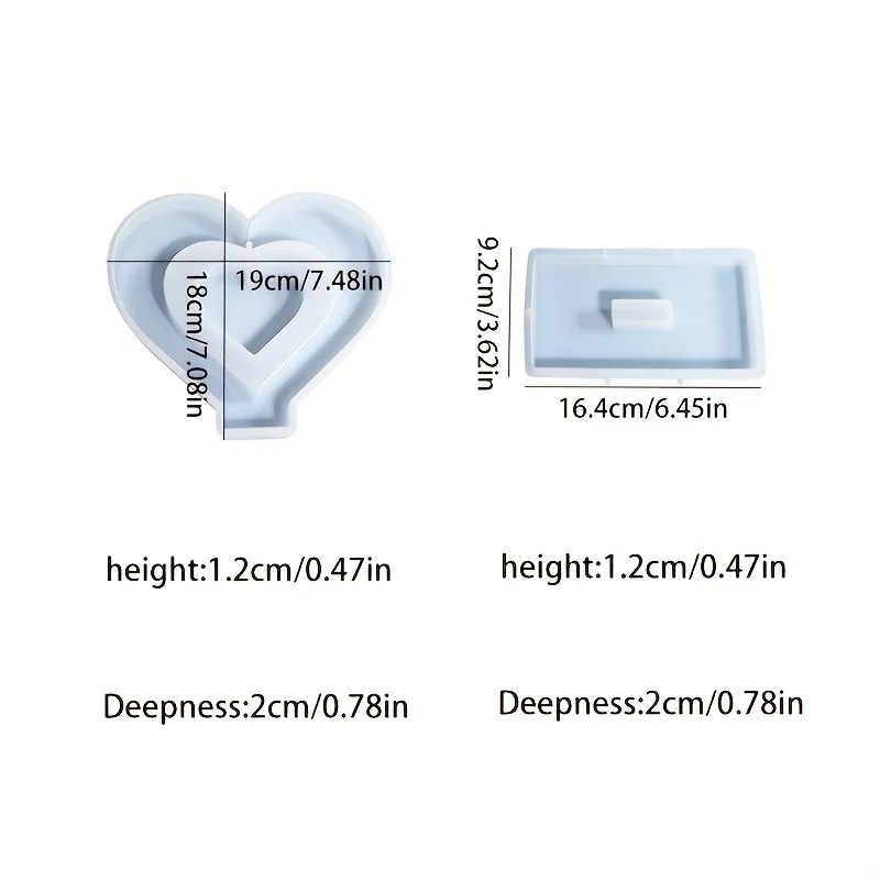 Heart Resin Molds, 2 Pieces Lo - Resin Art A Keychain recension och pris