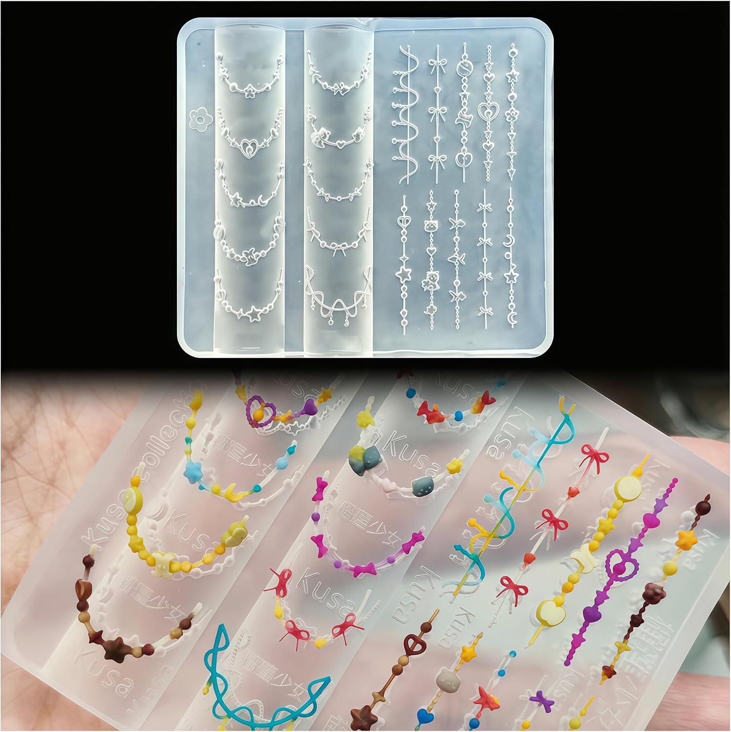 3D Bead Necklace Gel Nail Art  - Resin Art Template recension och pris
