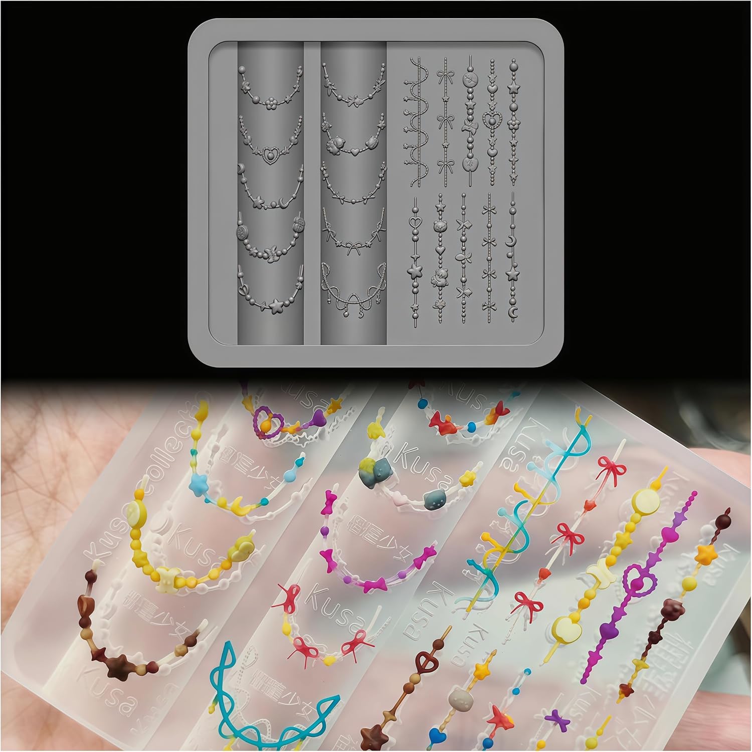 3D Bead Necklace Gel Nail Art  - Resin Art Template recension och pris