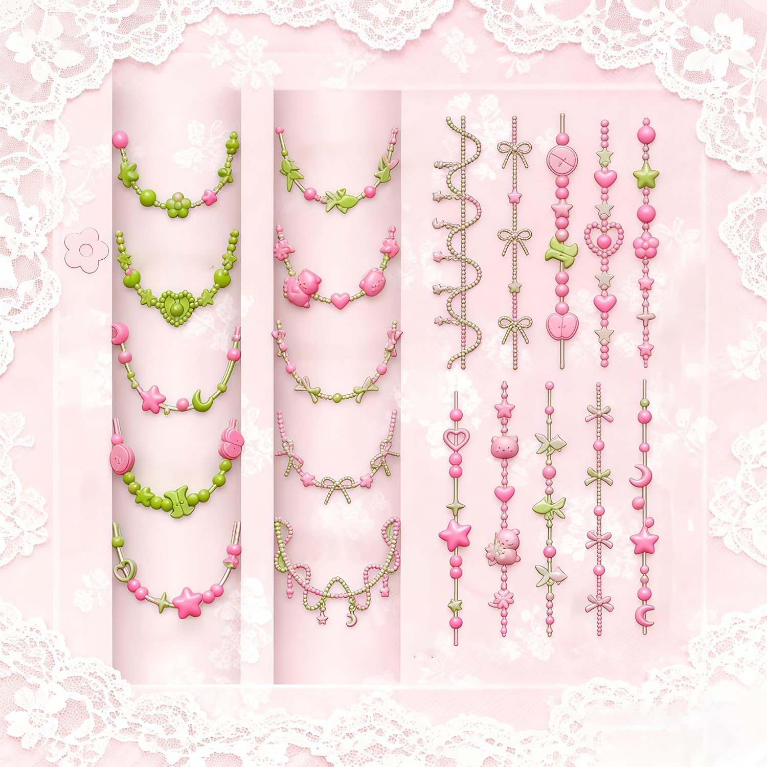 3D Bead Necklace Gel Nail Art  - Resin Art Template recension och pris