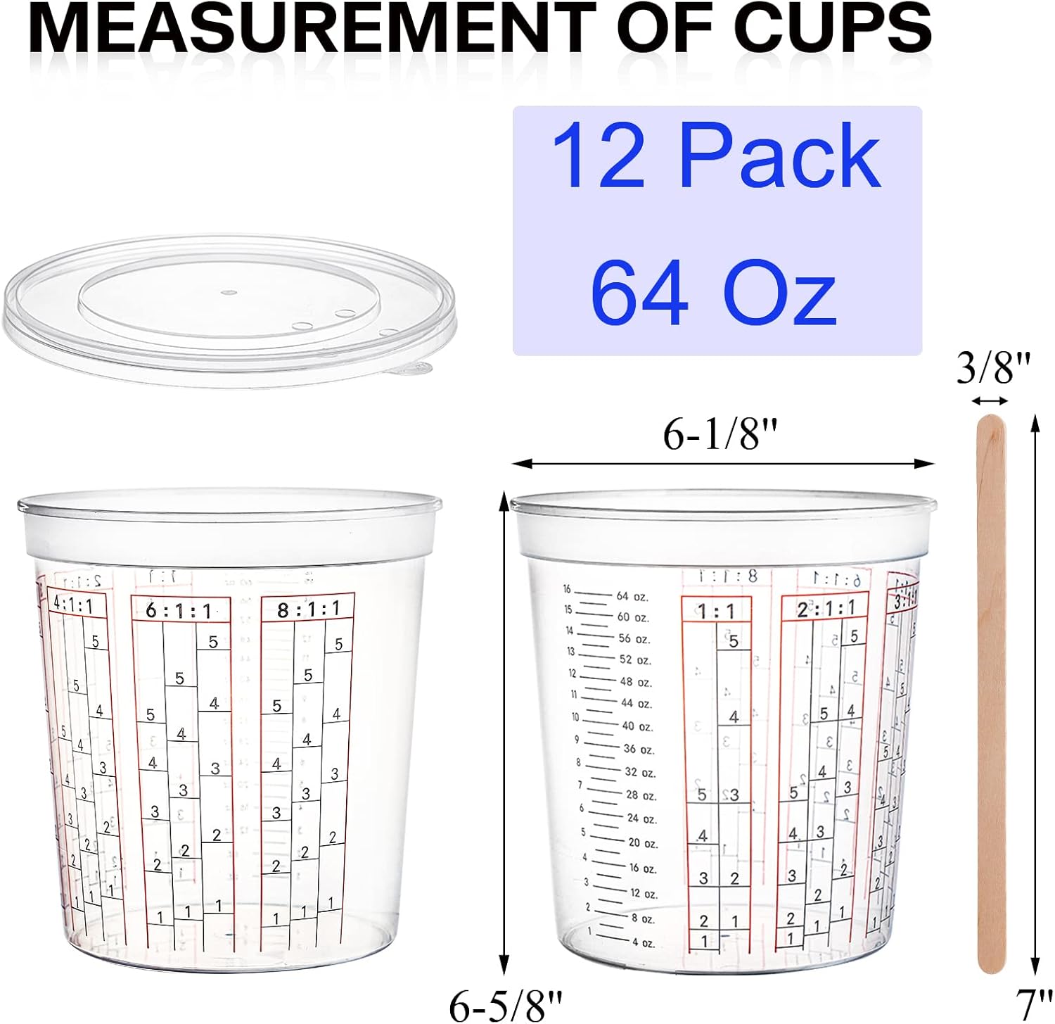 64 oz Paint Mixing Cups with L - Resin Mixing Cup recension och pris