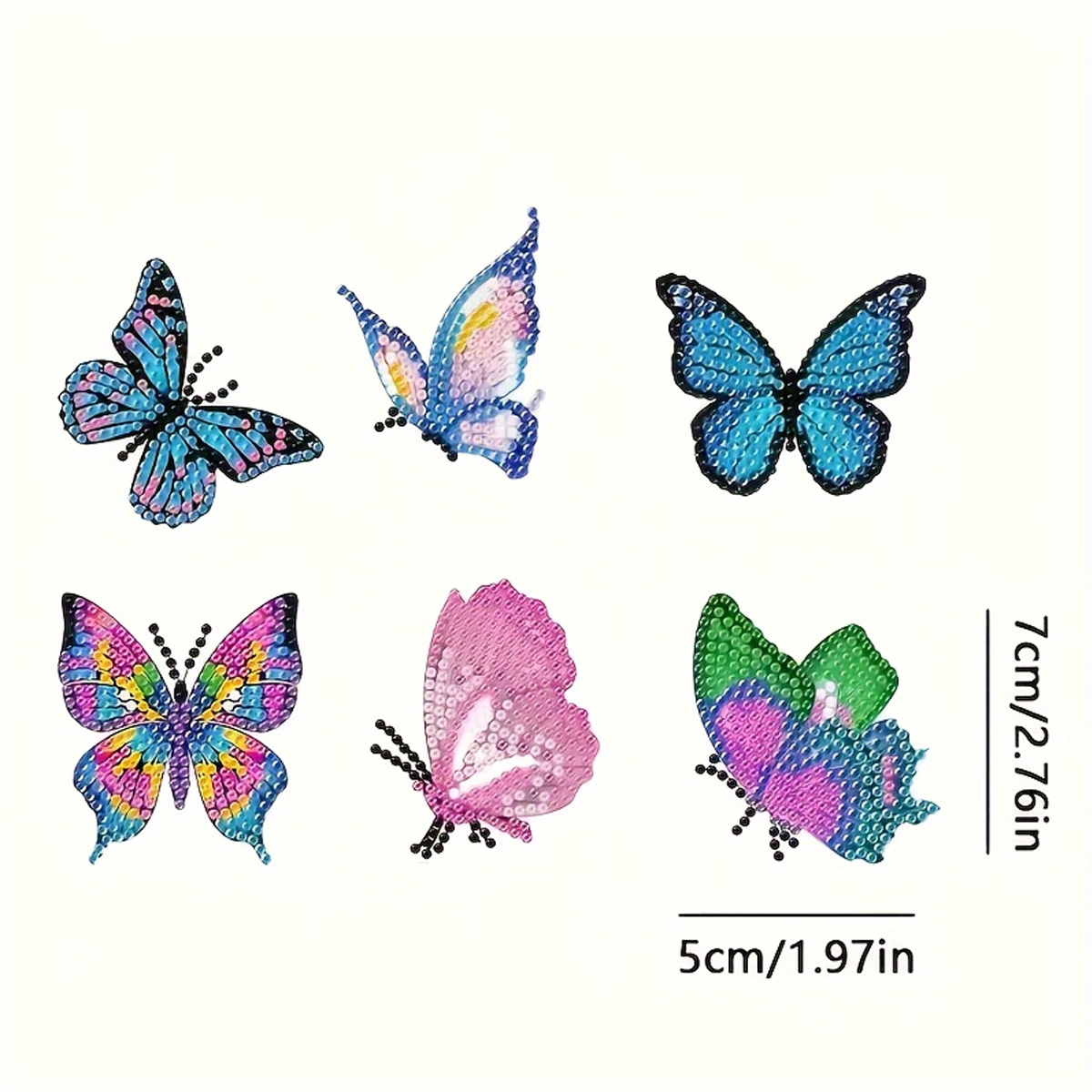 6 Butterfly Diamond Drawing Ke - Resin Art A Keychain recension och pris
