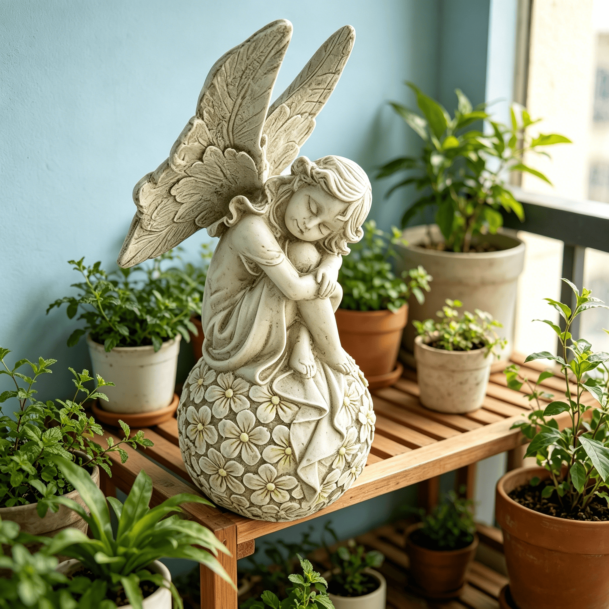 13.2-inch Garden Fairy Statue, - Resin Art Flowers recension och pris