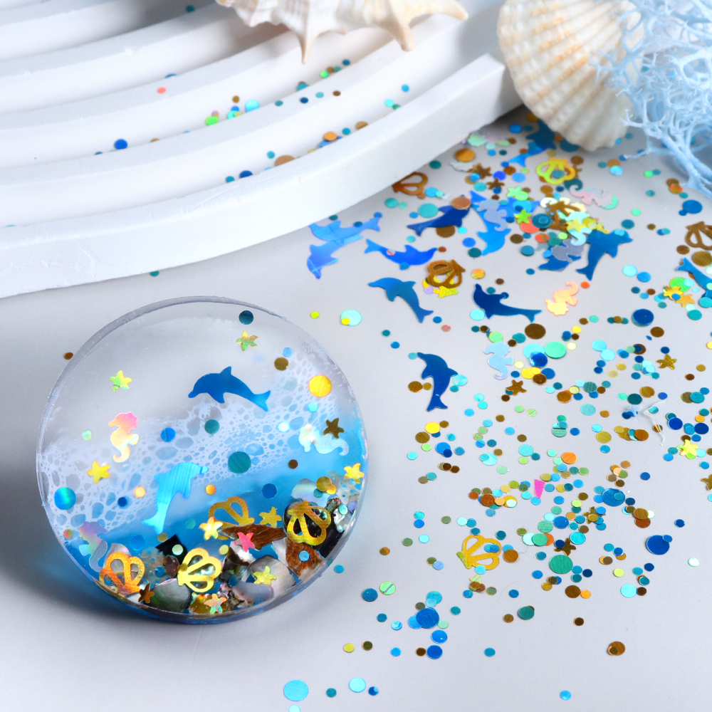 Dolphins Seahorses Glitter For - Resin Art A Keychain recension och pris
