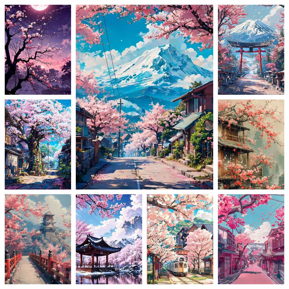 1PC frameless Japanese Cherry  - Resin Art On Wall recension och pris
