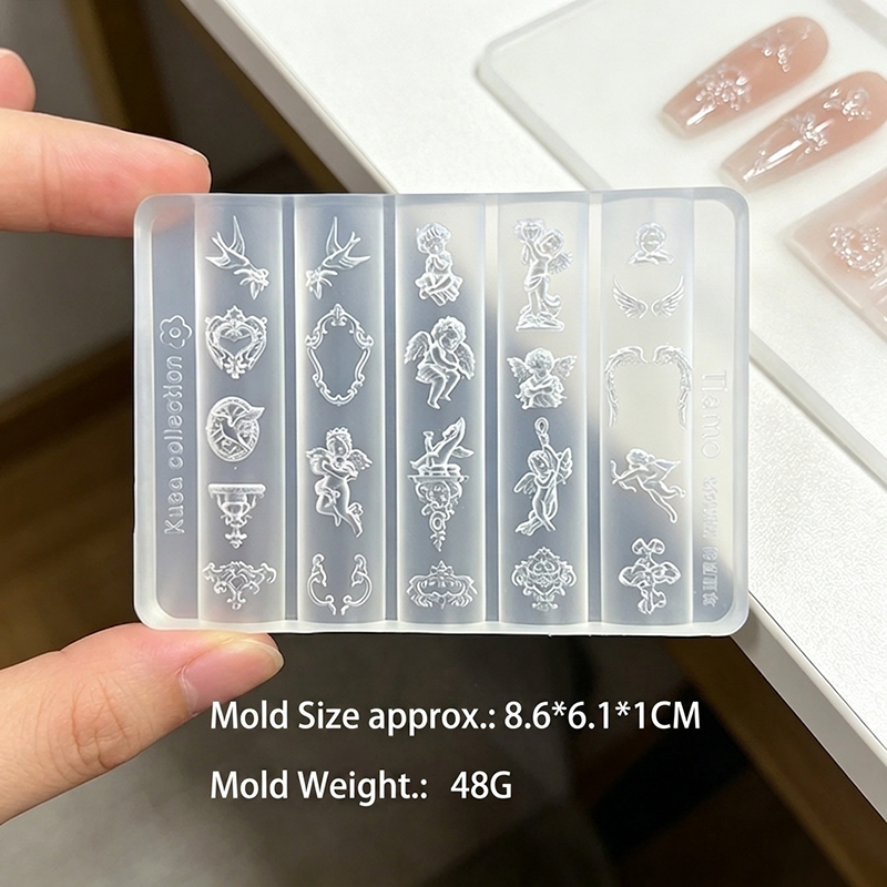 1pcs 3D Vintage Cupid & Floral - Resin Art Template recension och pris