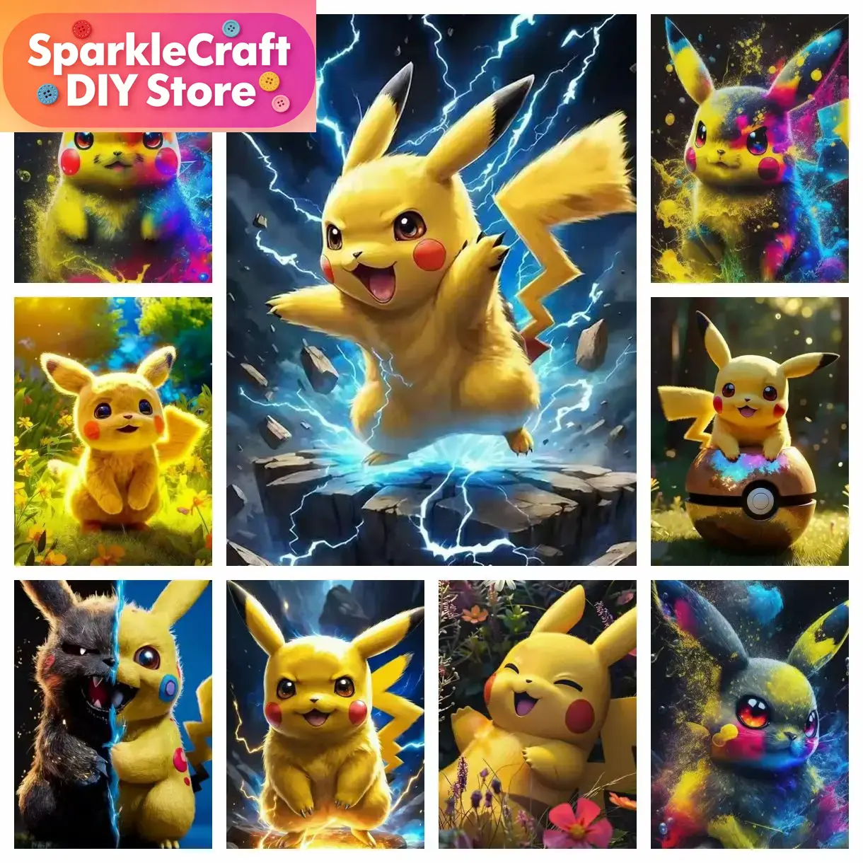 1pc frameless Cute Pokemon Pik - Resin Art Painting recension och pris