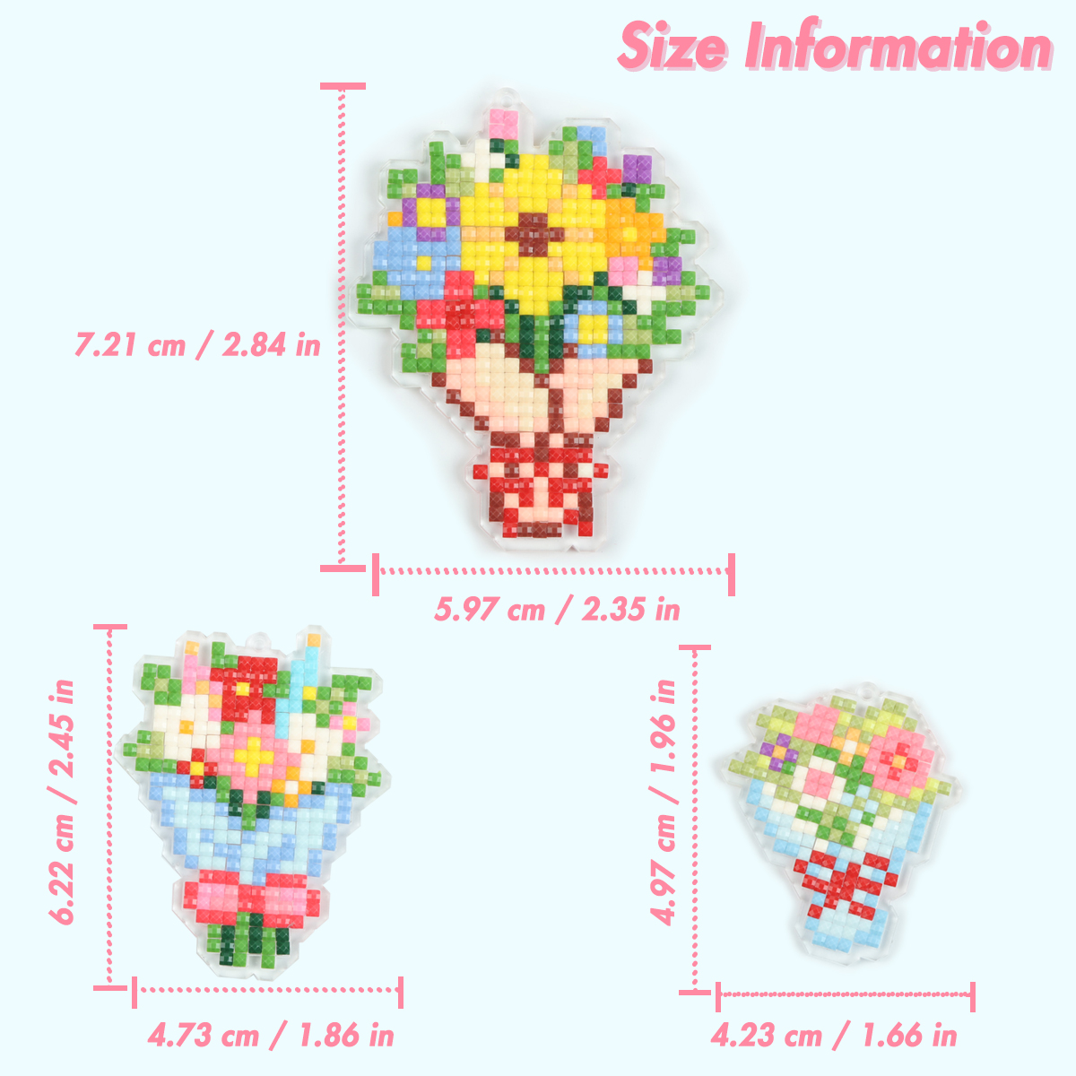 FOREVER YOUNG 3PCS Bouquet Acr - Resin Art A Keychain recension och pris
